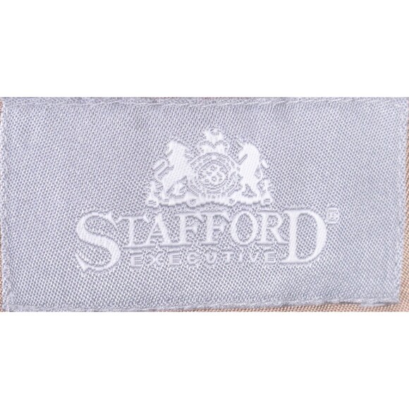 Stafford Sport Coat Blazer Mens 42L Beige Houndstooth Jacket Blazer Silk/Wool - Picture 10 of 14